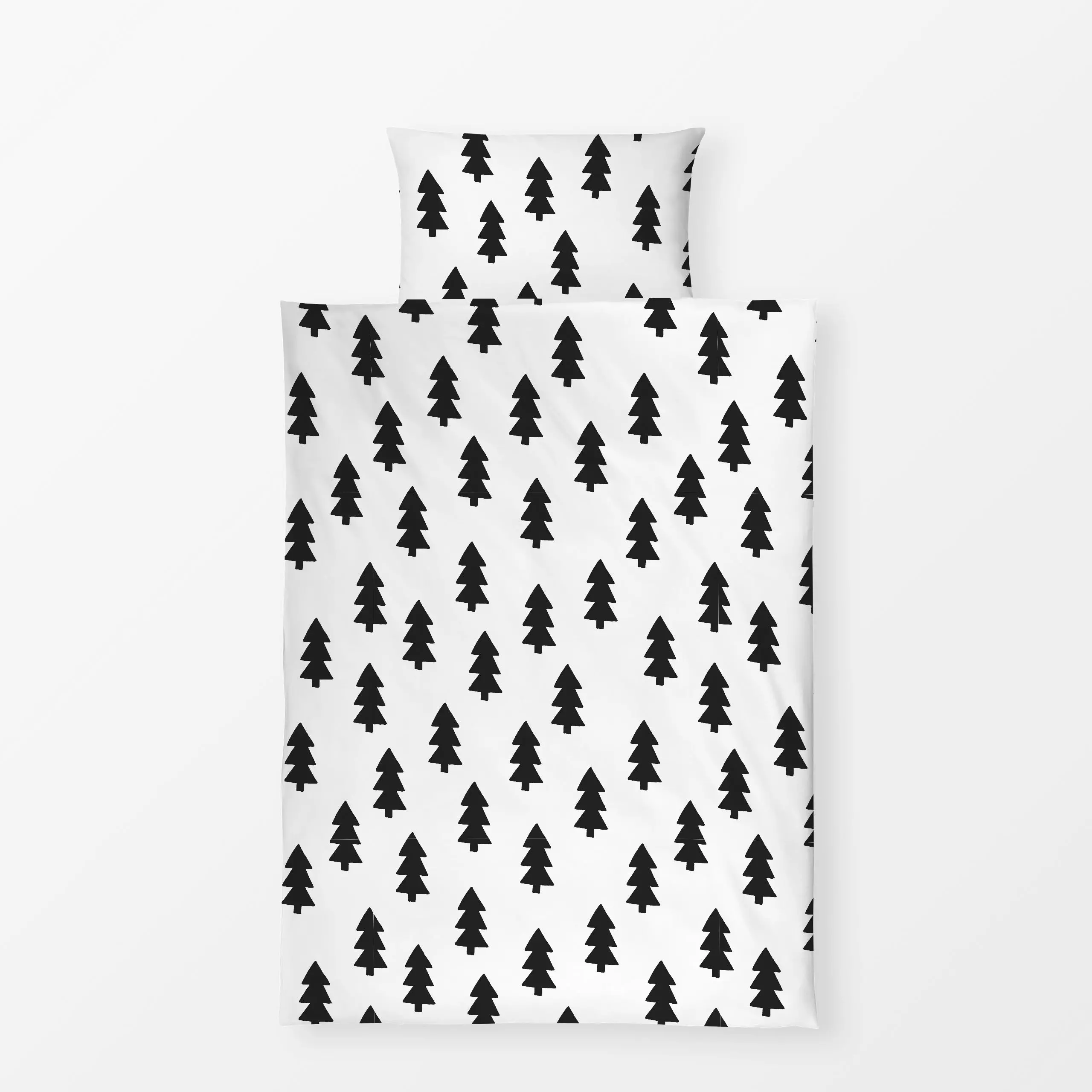 Bettwäsche Winter Trees Black & White - Natur & Landschaft, Weihnachten, Pflanzen & Botanik - von „Studio ROSAGRAU"; schwarz...
