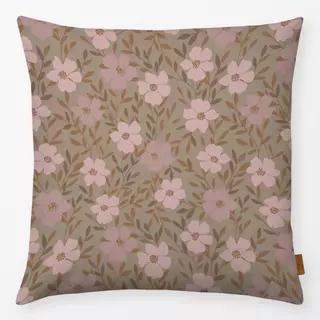 Kissen Wildblüten Braun Rosa