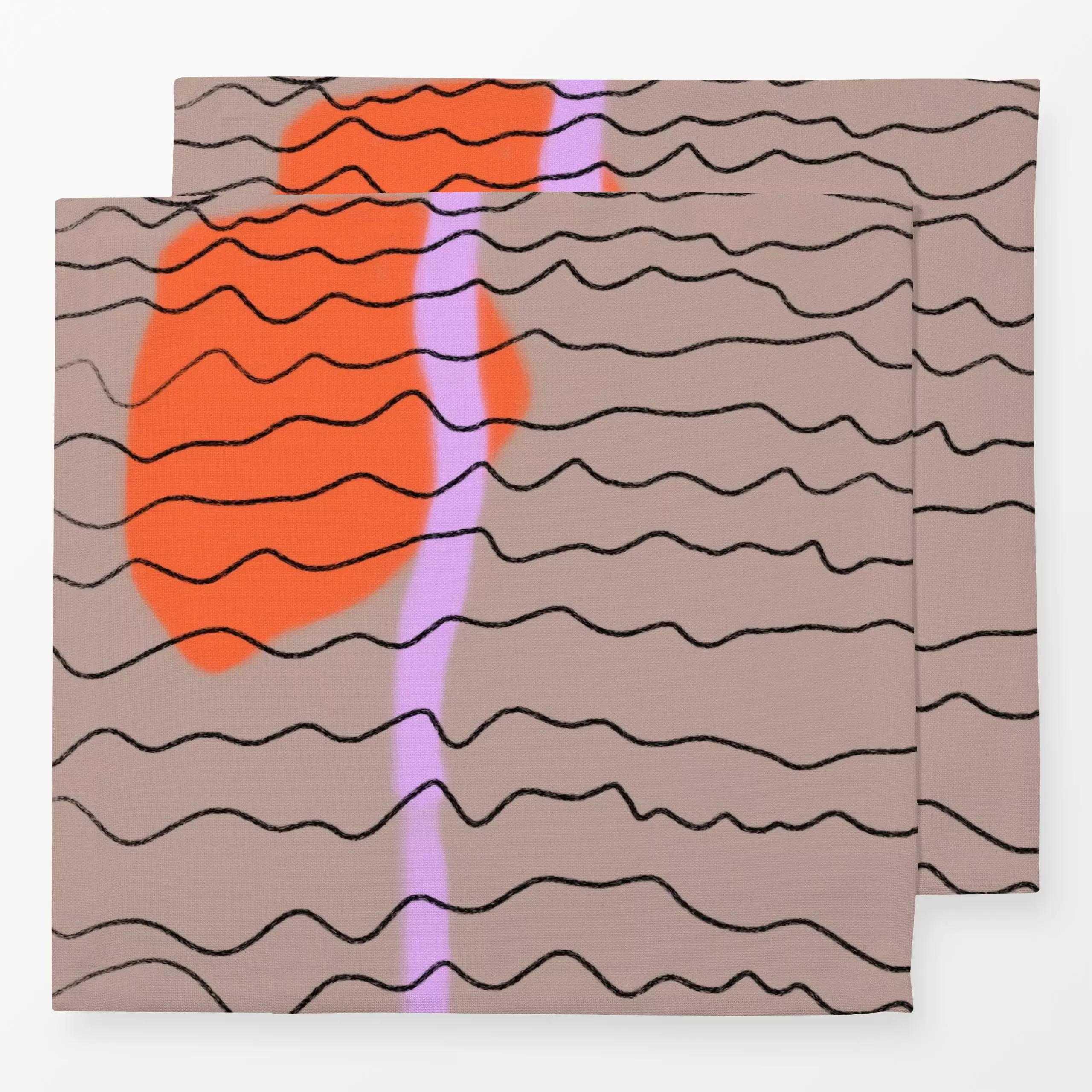 Servietten Mocca Sun and Waves - Symbole & Muster - von „Ute Arnold"; wellen, mocca