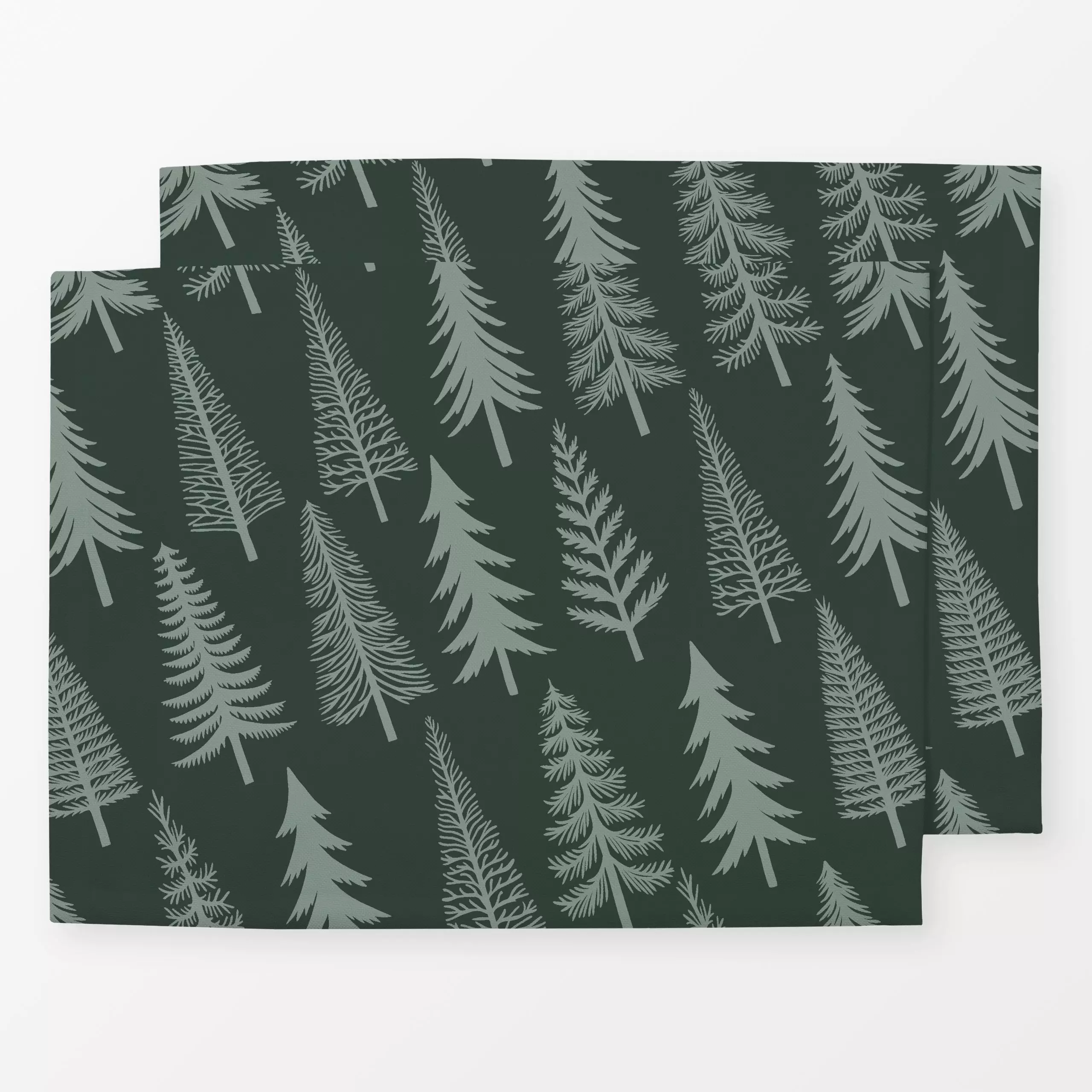 Tischset Tannenbäume Weihnachten grün - Weihnachten, Pflanzen & Botanik, Anlässe - von „Studio Kesse"; Wald, Merry Christmas...