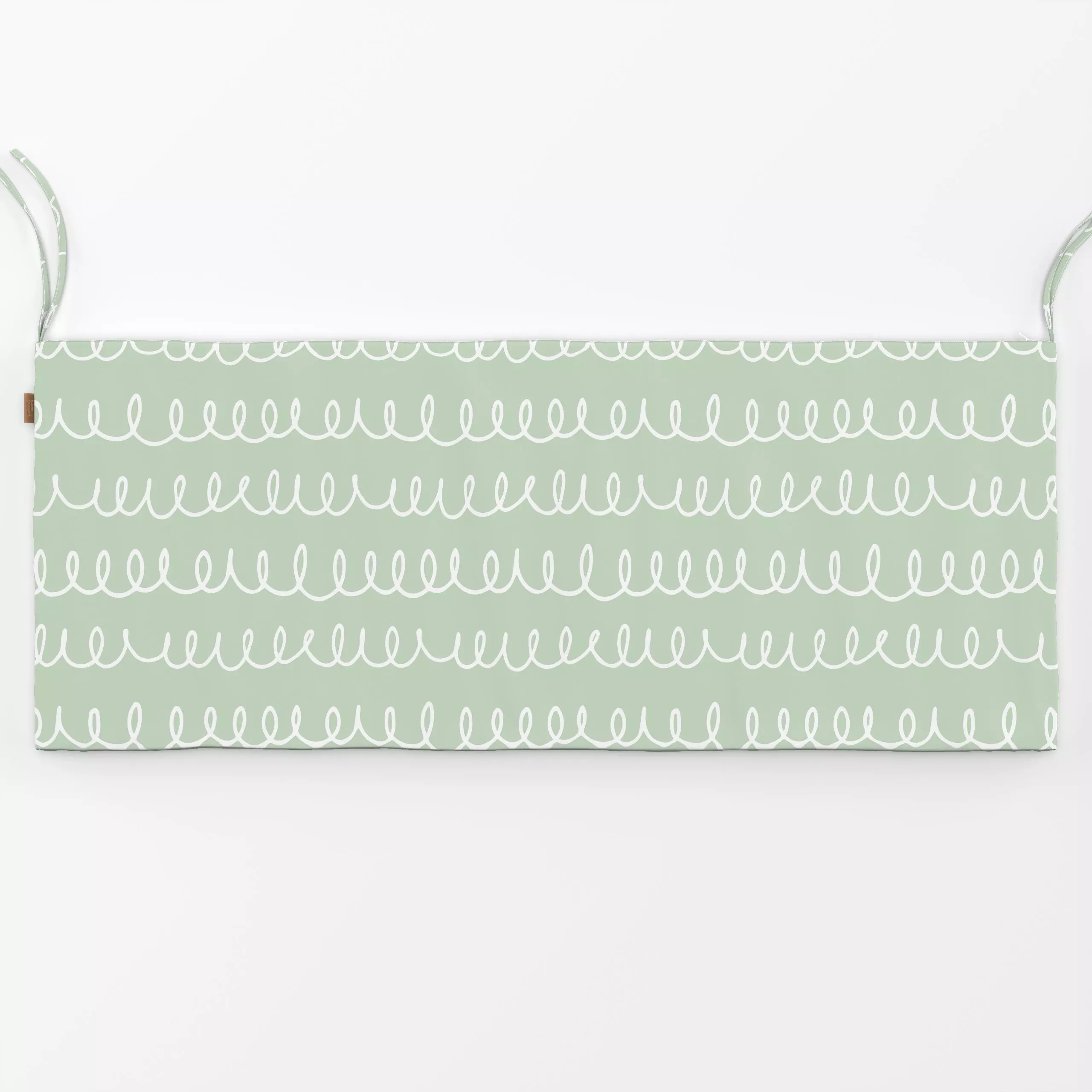 Bankauflage Swirly Lines Green - Symbole & Muster - von „Barlena"; Muster, minimal, Zeichnung, Linien, abstrakt, skandinavis...