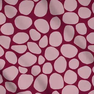 Meterware Frühling Steine burgundy rosa