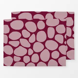 Tischset Frühling Steine burgundy rosa