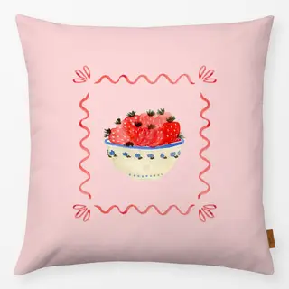 Kissen Midsummer Erdbeerschale rose