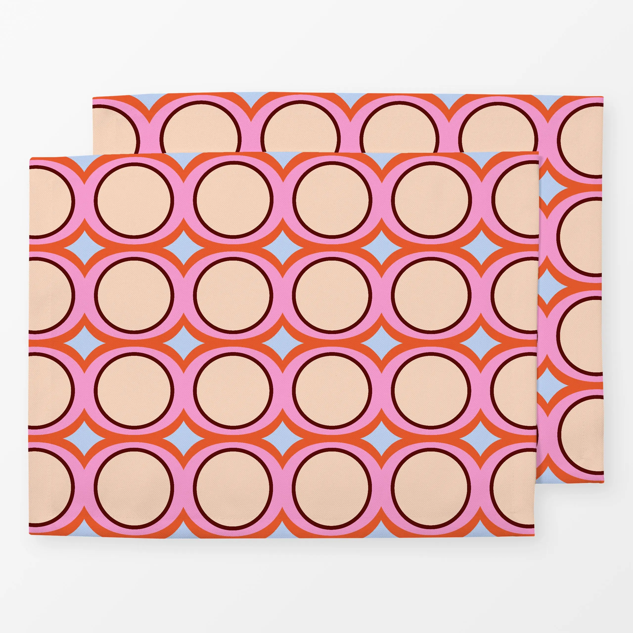 Tischset Vintage Diamond Tiles - Symbole & Muster, Retro & Vintage - von „Karen Menzenbach"; Muster, abstrakt, Retro, Orange...