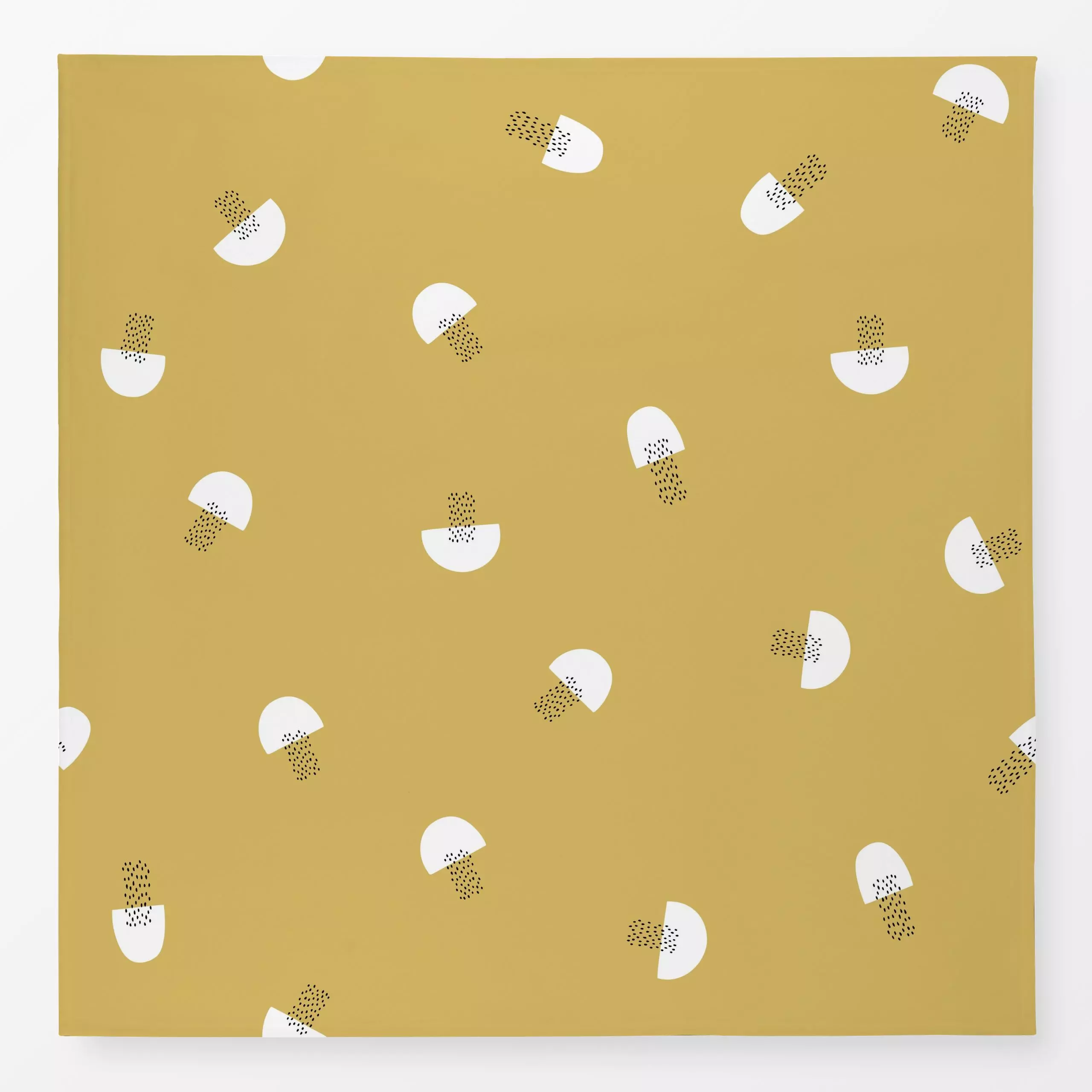 Tischdecke Muster pilz punkte - gelb - Herbst - von „Heyduda"; Muster, abstrakt, Punkte, skandinavisch, Hygge, modern, grafi...