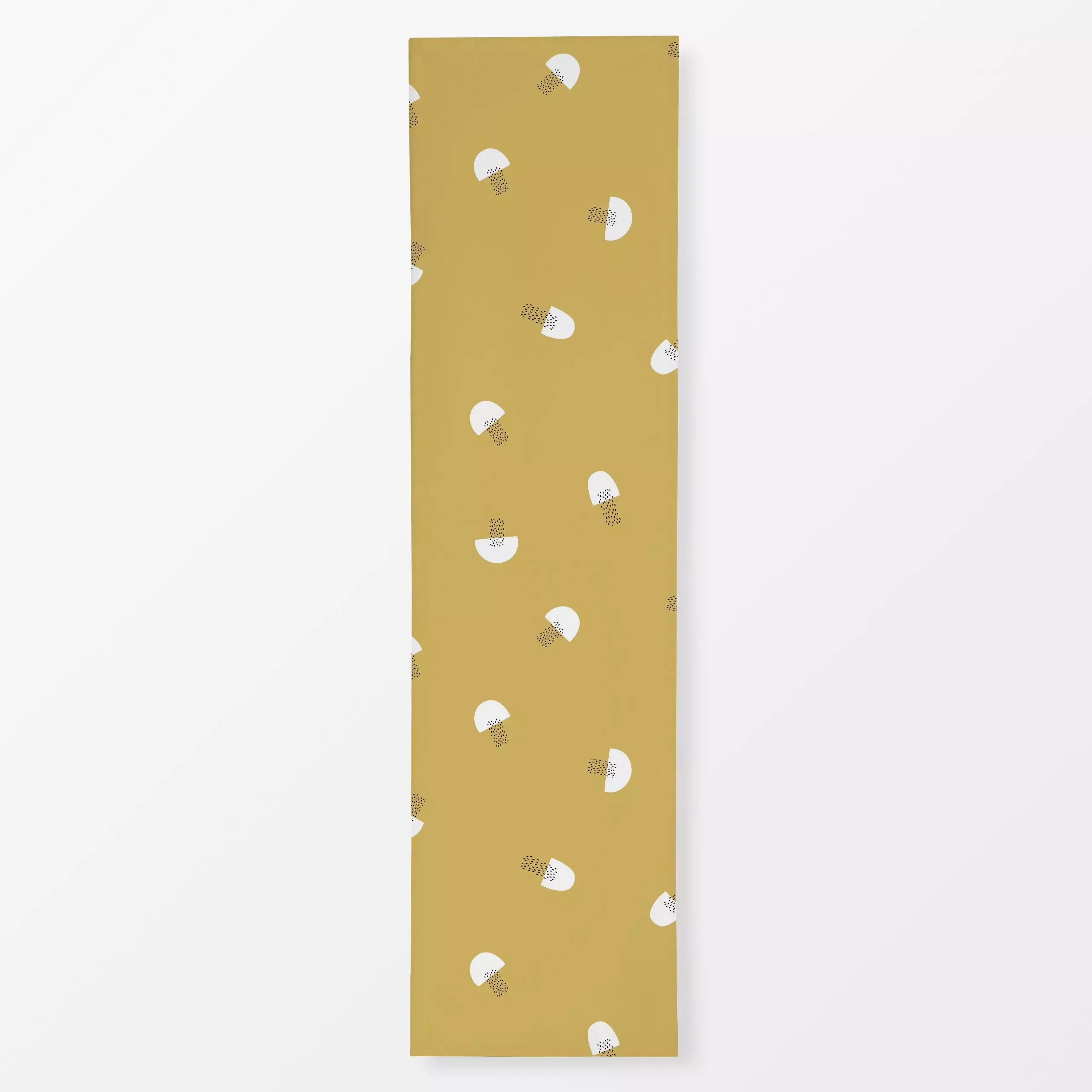 Tischläufer Muster pilz punkte - gelb - Herbst - von „Heyduda"; Muster, abstrakt, Punkte, skandinavisch, Hygge, modern, graf...
