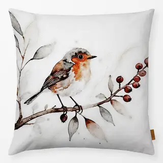 Kissen Rotkehlchen Aquarell