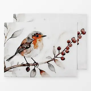 Tischset Rotkehlchen Aquarell