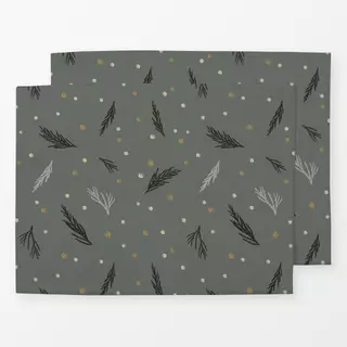Tischset Tannenzweige grün & gold
