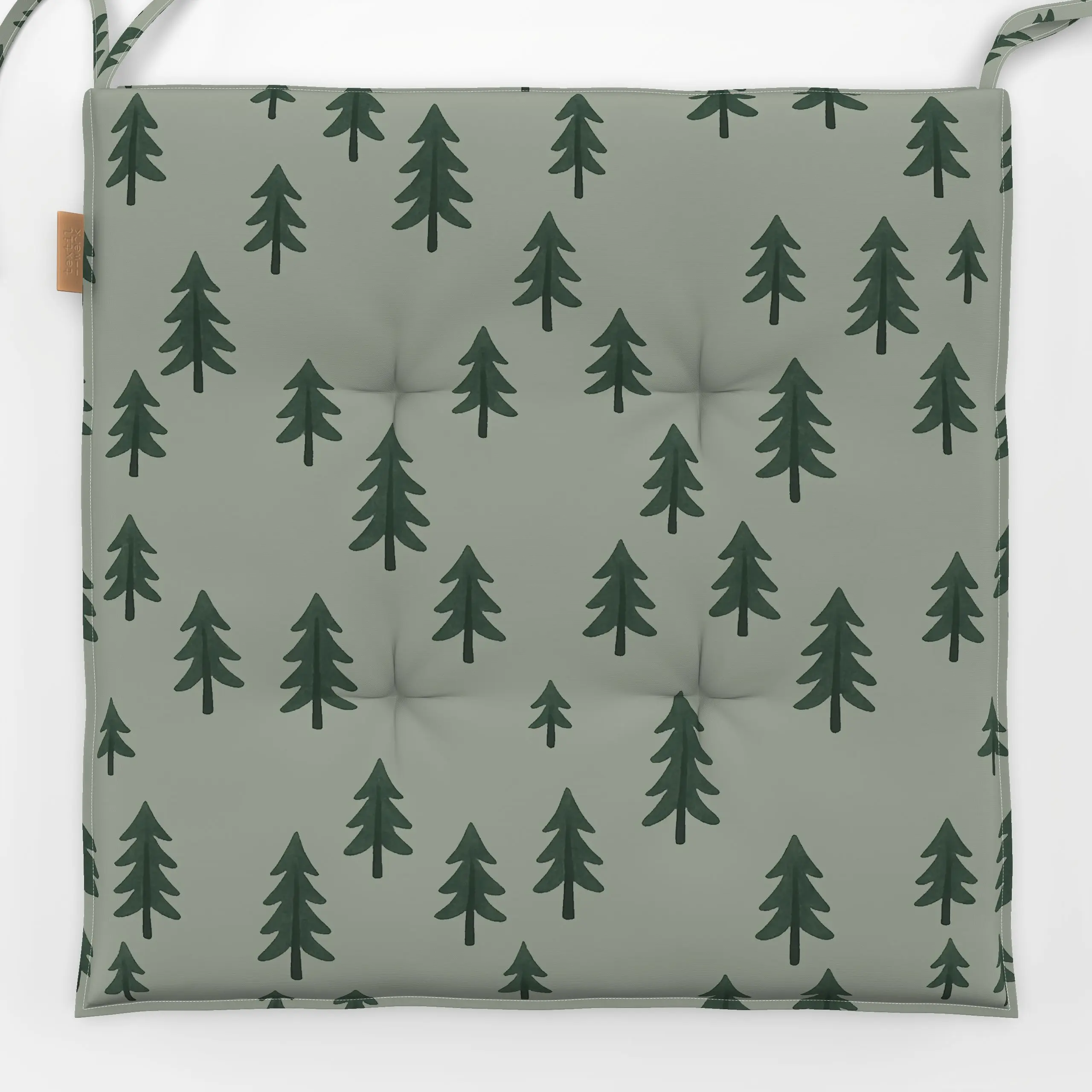 Sitzkissen Bäume grün - Natur & Landschaft, Weihnachten - von „Studio Kesse"; Wald, Tannenbaum, Weihnachten, Winter, weihnac...