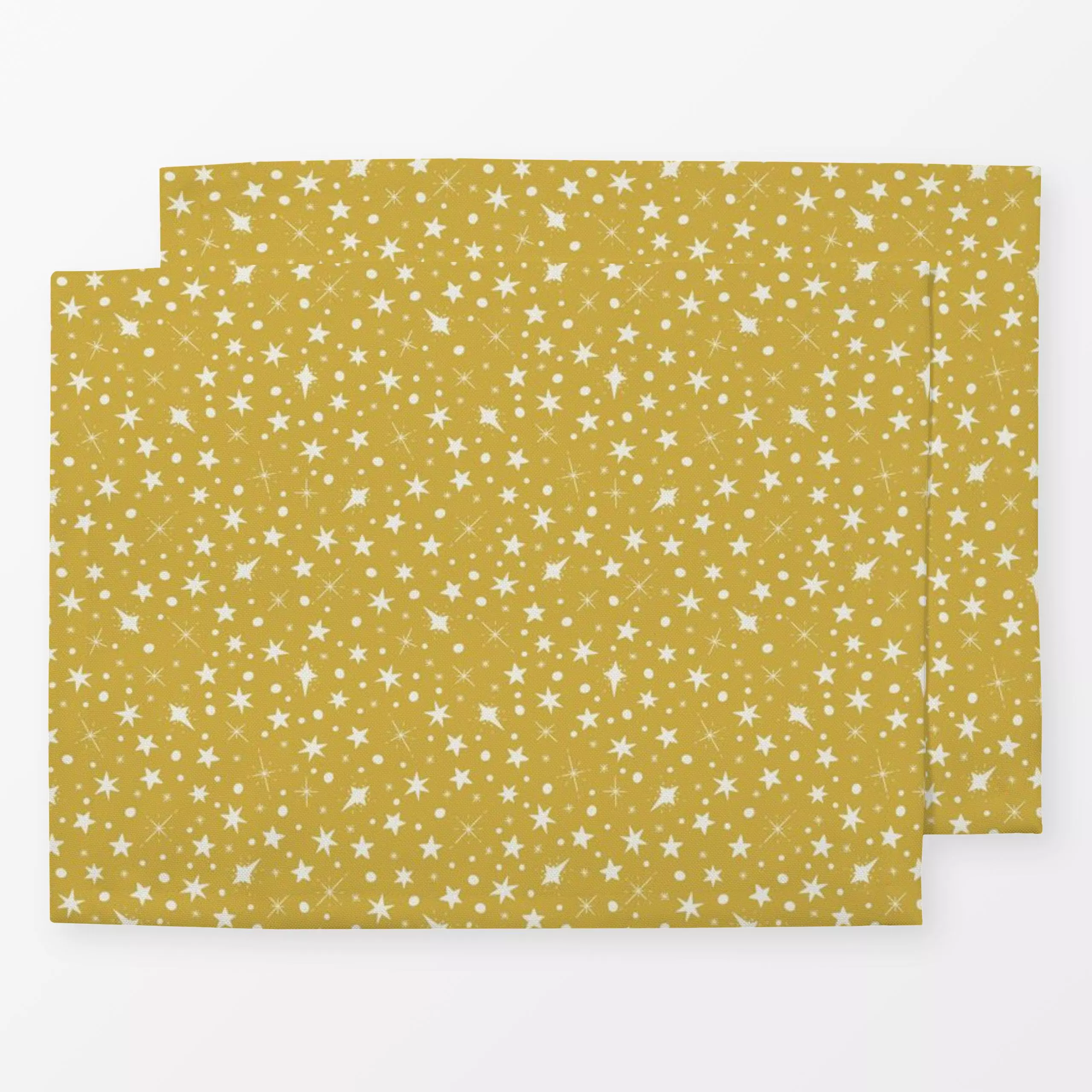 Tischset Weihnachtshimmel Allover Gelb - Weihnachten, Anlässe - von „DEINKI"; Sterne, Weihnachten, weihnachtlich, Weihnachts...