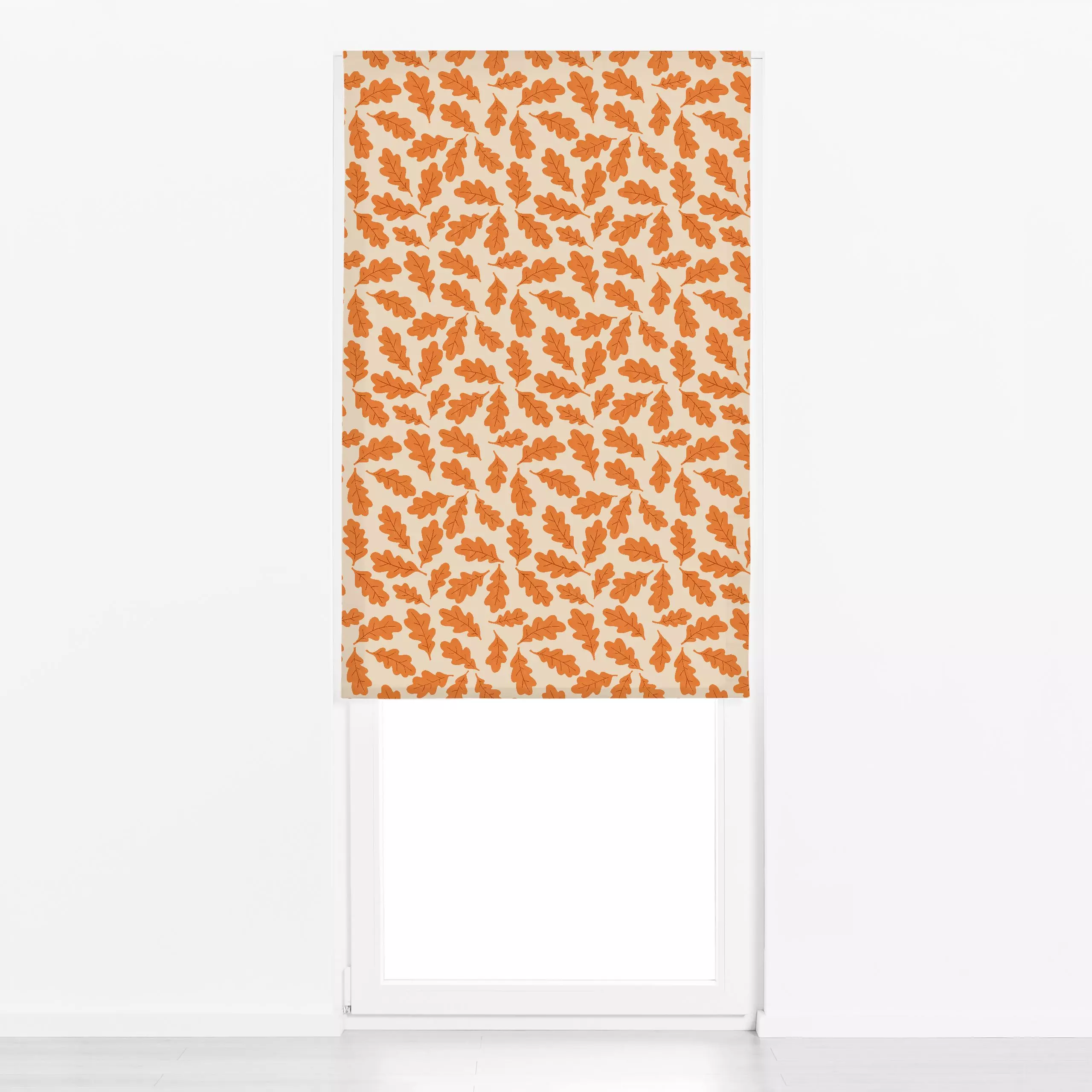 Raffrollo Eichelblätter orange - Herbst - von „Studio Kesse"; Natur, Blätter, Laub, Wald, Herbst, herbstlich, outdoorkissen,...