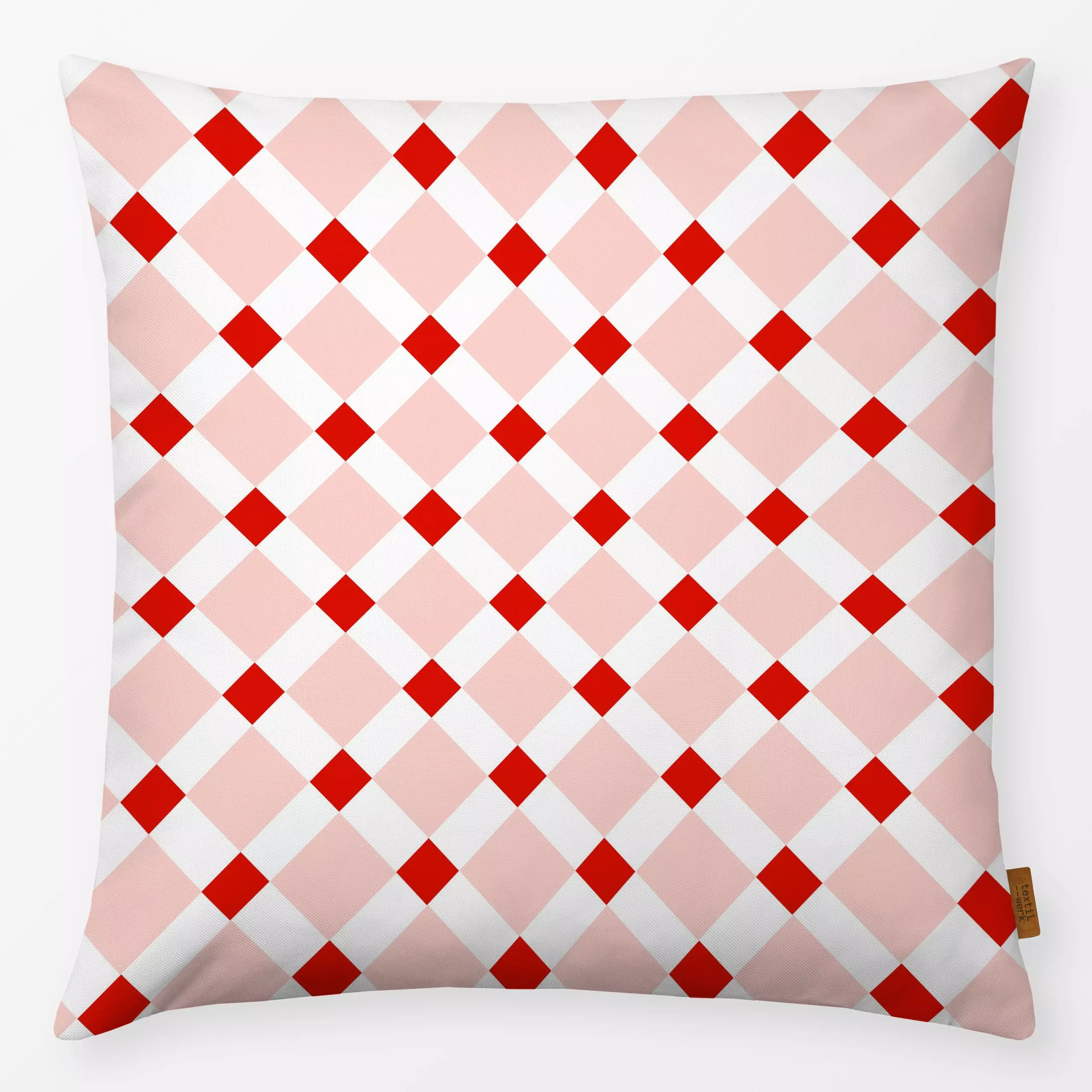 Kissen Christmas Plaid rosa & red - Weihnachten, Symbole & Muster - von „Lisa Jasmin Bauer"; Weihnachten, modern, weihnachtl...
