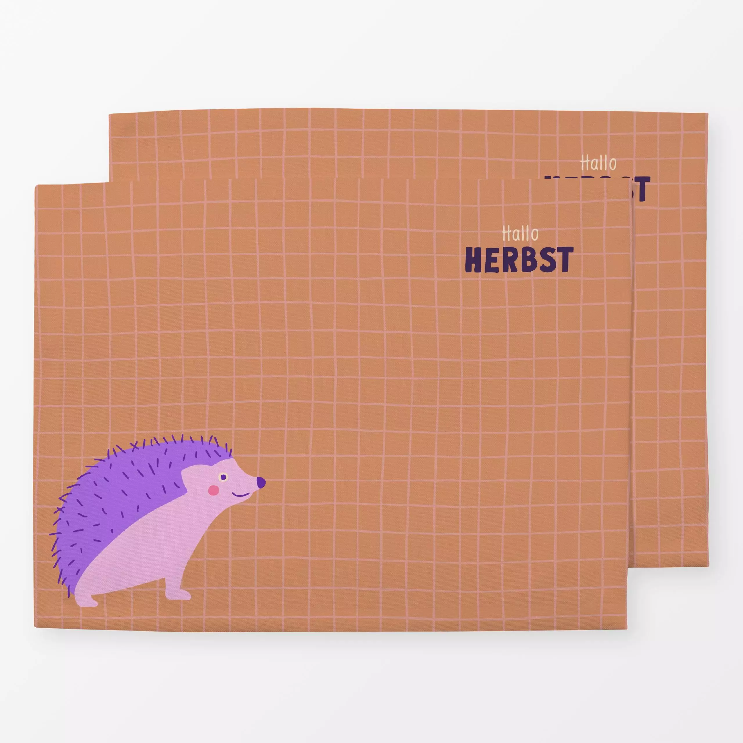 Tischset Herbstliebe Igel - Herbst, Kinderzimmer & Motive für Kinder, Symbole & Muster - von „Carolin Vonhoff"; Kinder, Wald...