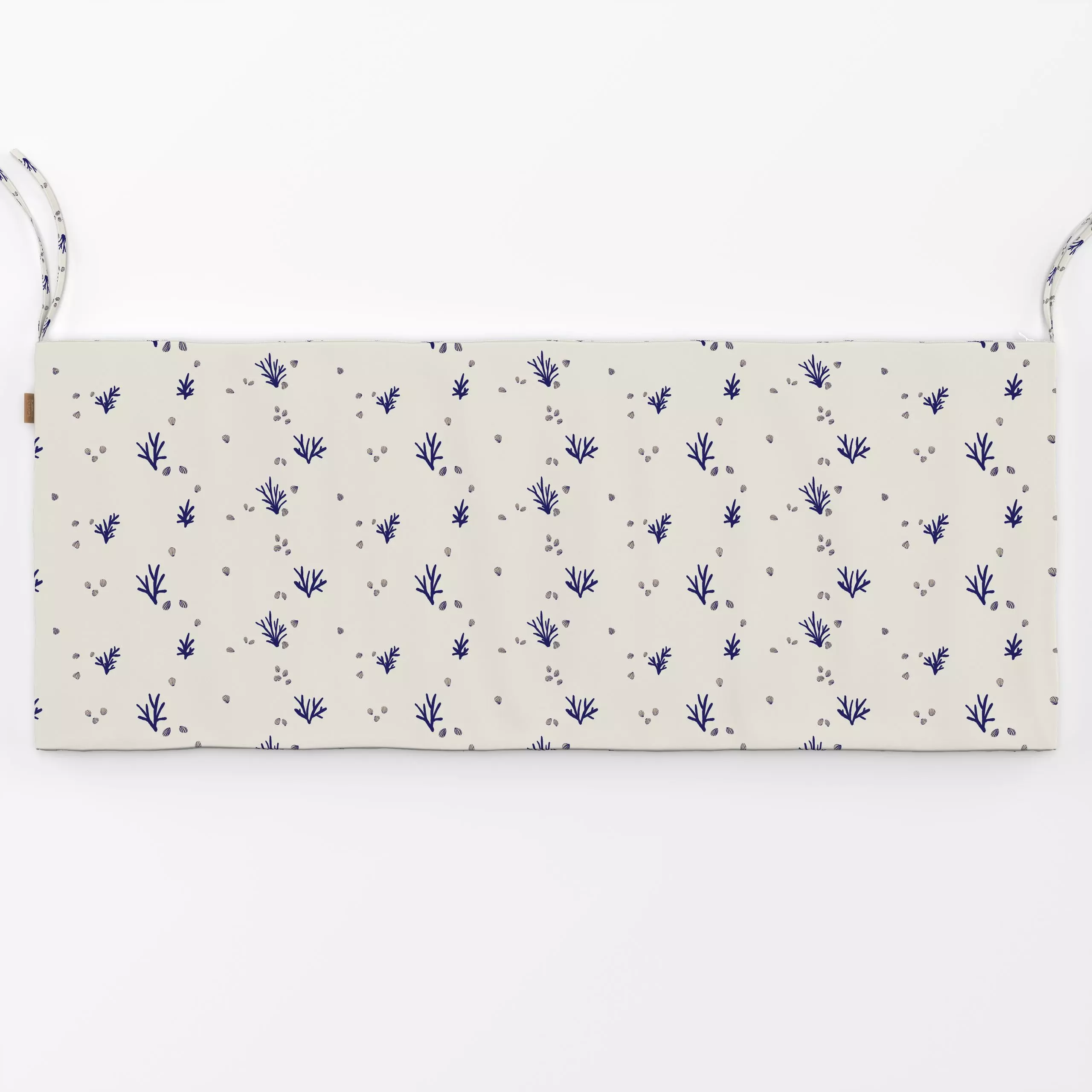 Bankauflage Korallen & Muscheln Beige Blau - Natur & Landschaft, Sommer, Symbole & Muster - von „Mareen Heinz"; Muster, Illu...