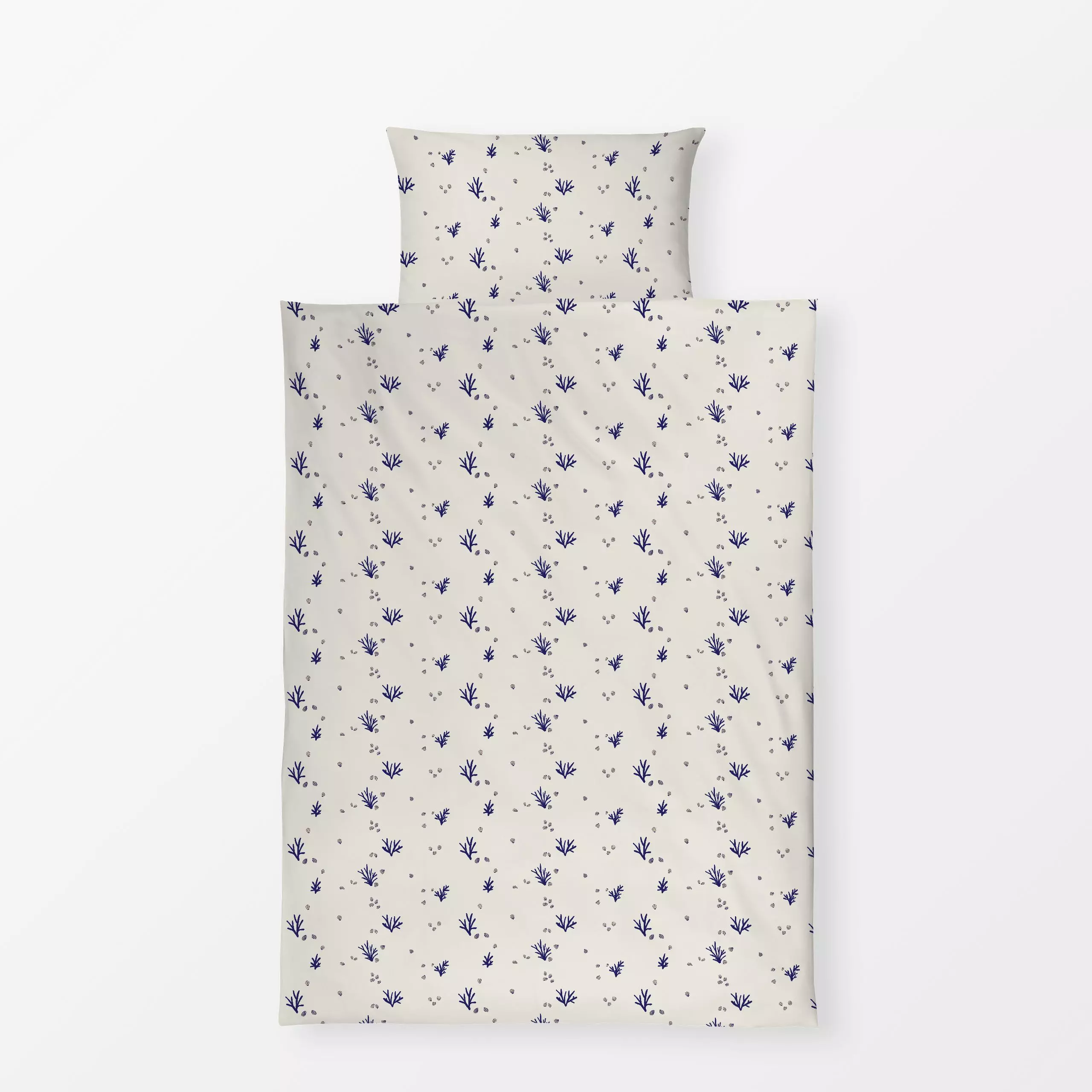 Bettwäsche Korallen & Muscheln Beige Blau - Natur & Landschaft, Sommer, Symbole & Muster - von „Mareen Heinz"; Muster, Illus...