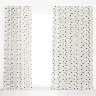 Dekovorhang Korallen & Muscheln Beige Blau