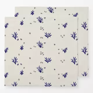 Servietten Korallen & Muscheln Beige Blau