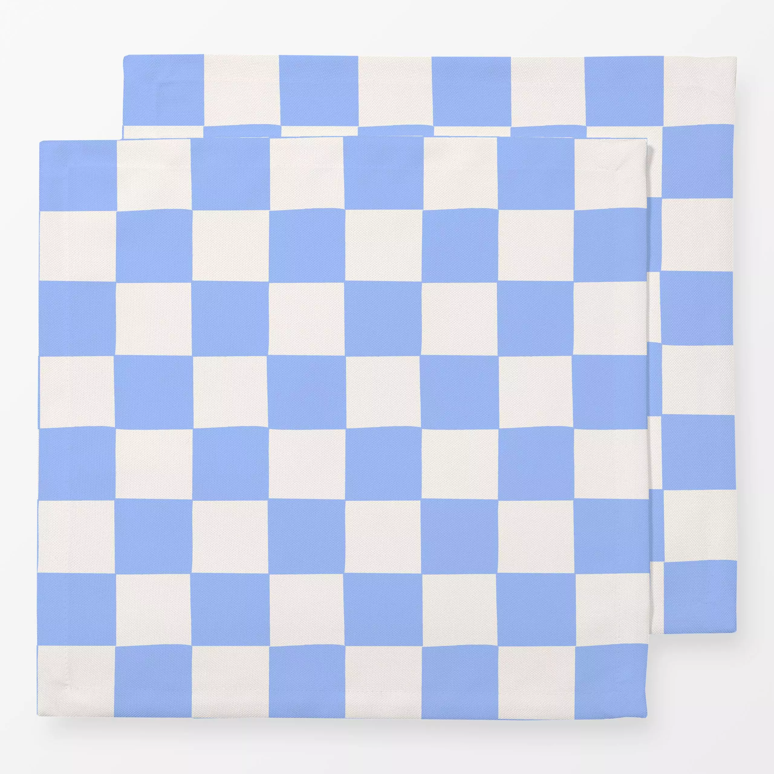 Servietten Schachbrettmuster Blau & Weiß - Sommer, Symbole & Muster, Retro & Vintage - von „Maren Gross "; Schachbrett, chec...