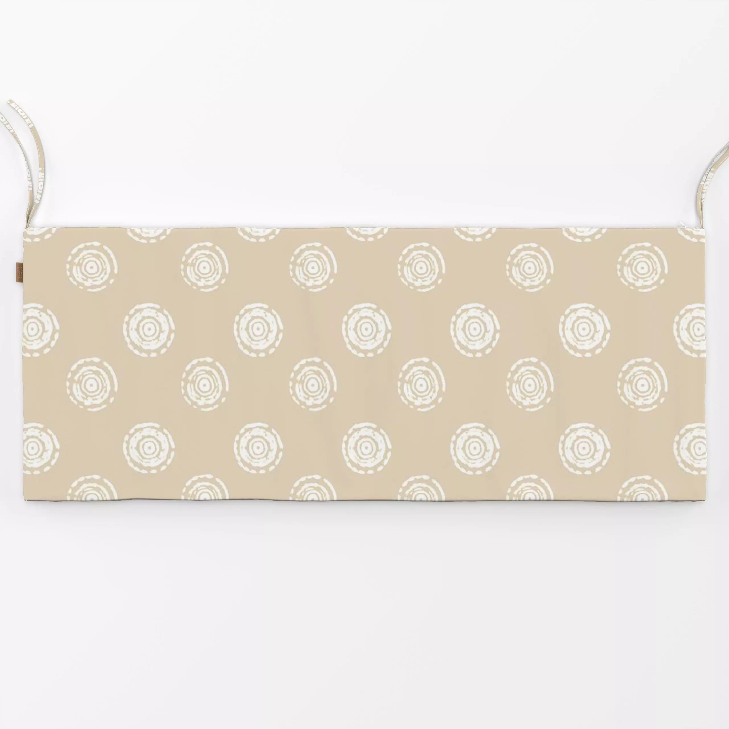 Bankauflage Indigobeige circle stamp - Symbole & Muster, Retro & Vintage - von „Eda Şahin"; boho, Muster, Kreise, blockprint