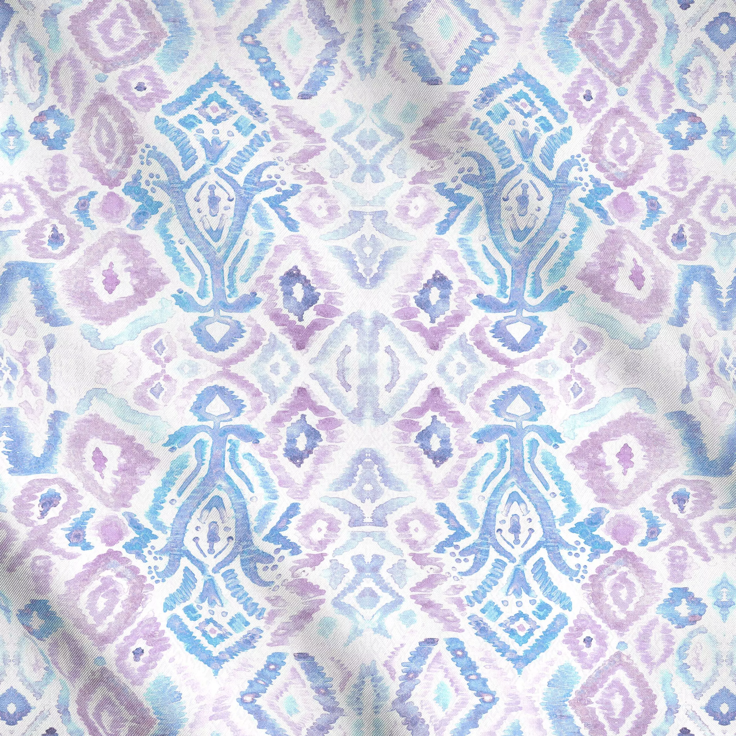 Meterware Very Peri boho ikat - Sommer, Symbole & Muster - von „Bloomery Decor"; boho, Muster, Geometrisch, Ethno, lila, ibi...