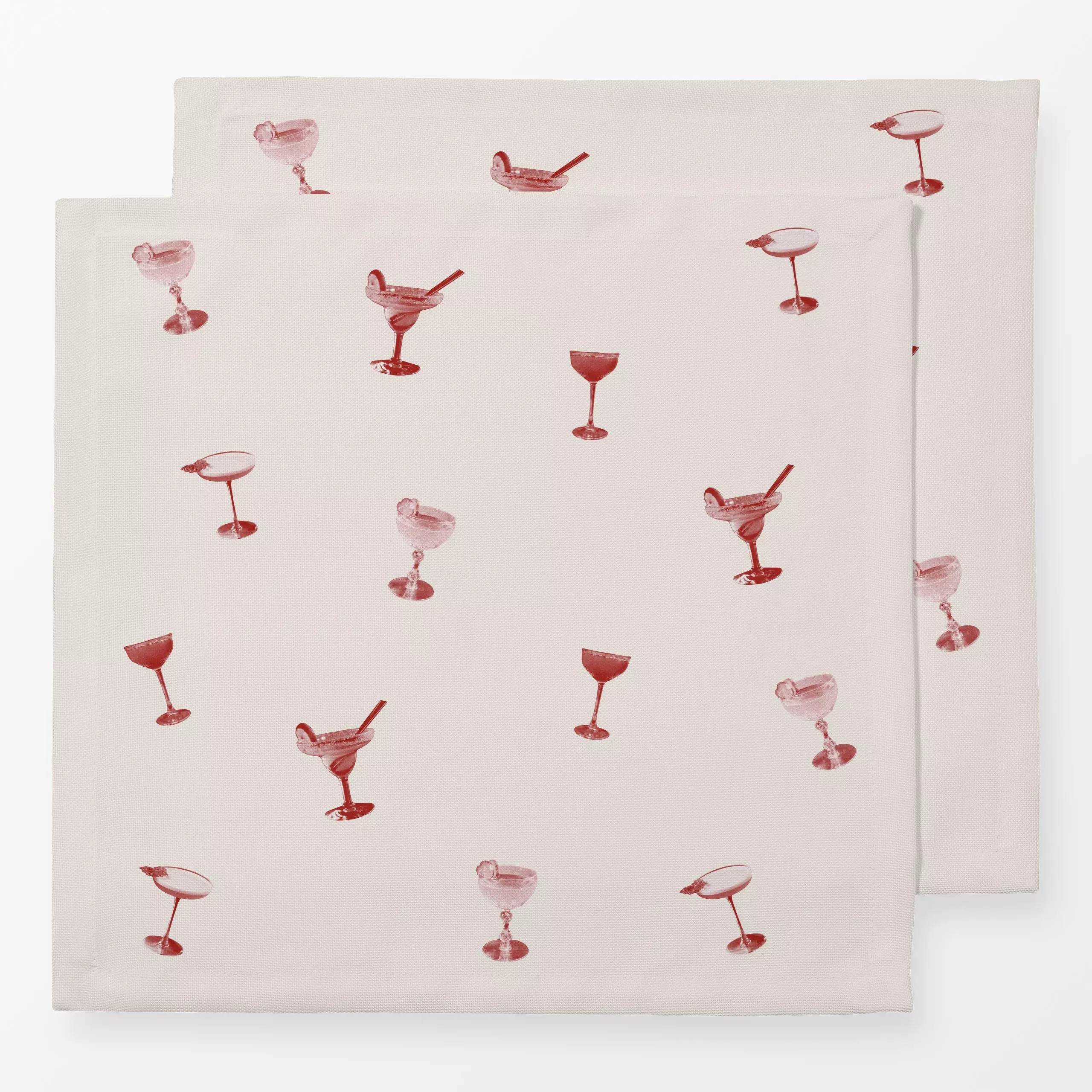 Servietten Cocktail Pattern Rot - Weihnachten, Küche, Essen & Trinken - von „textilwerk"; Retro, Weihnachtsdeko, geschenkide...