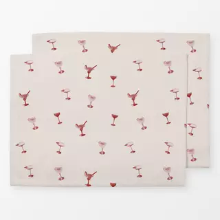 Tischset Cocktail Pattern Rot