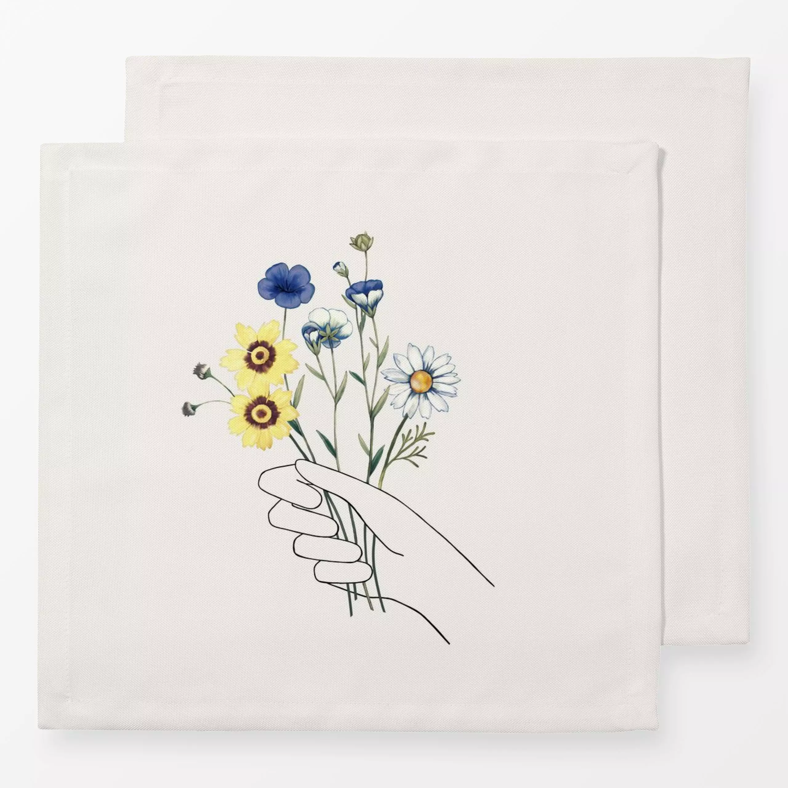 Servietten Bunch Of Wild Flowers - Blumen & Florales, Frühling - von „Studio Kesse"; Blumen, Wildblumen, Wiesenblumen, vinta...