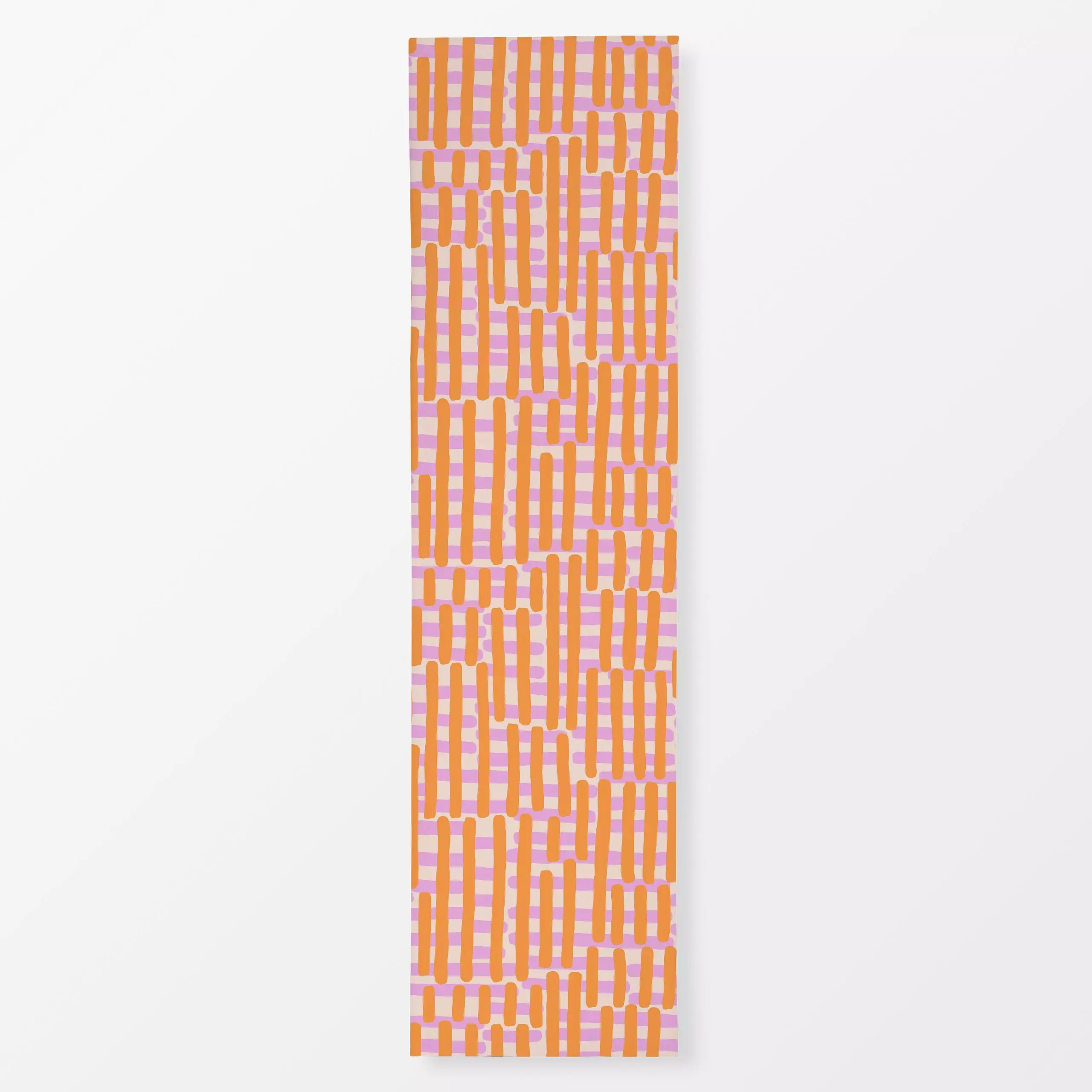 Tischläufer Pinselstriche orange rosa - Sommer, Symbole & Muster - von „Julia Schumacher"; Pinsel, Pinselstrich, beige, Karo...