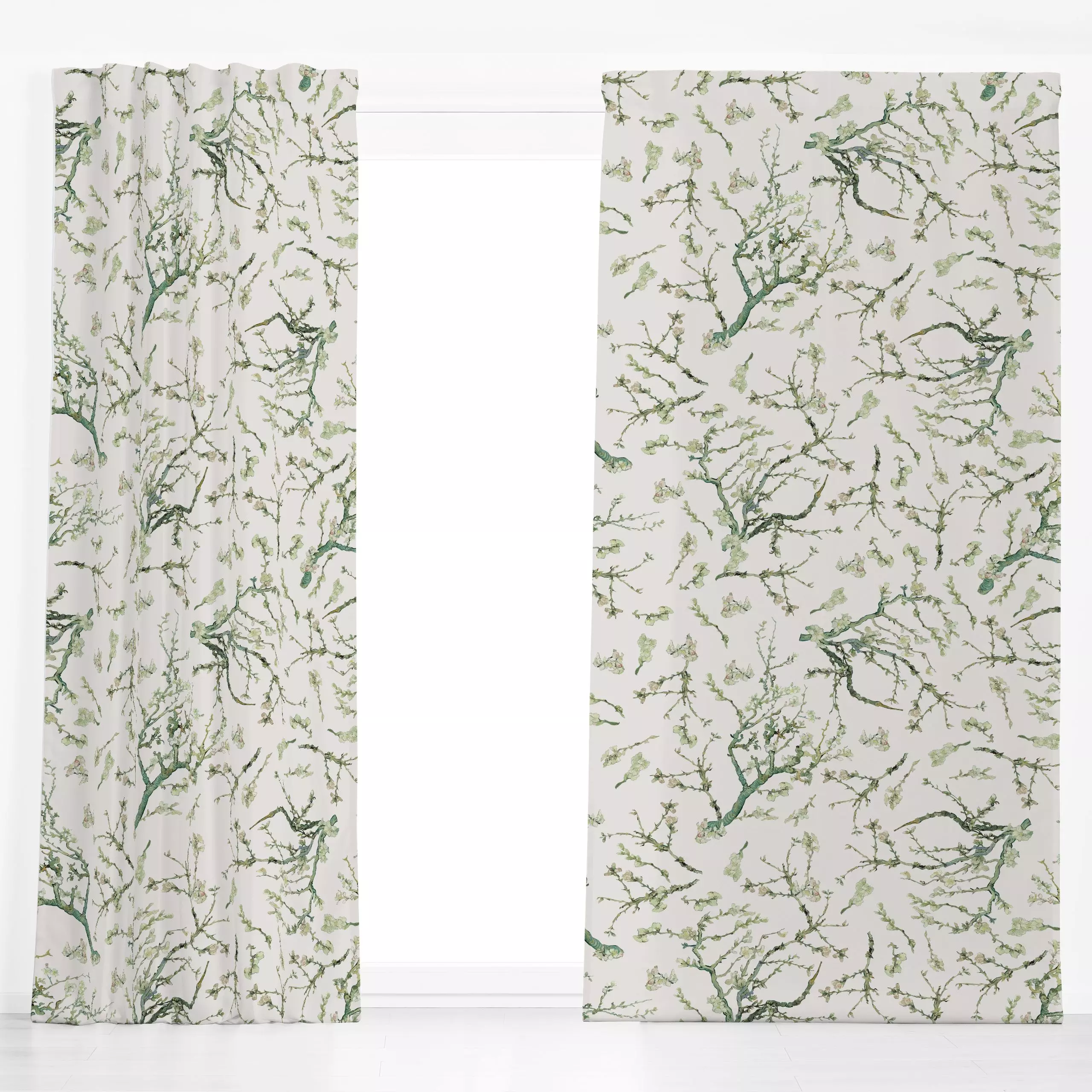 Dekovorhang Vincent Van Gogh-Mandelblüten2 - Blumen & Florales, Pflanzen & Botanik, Retro & Vintage - von „Uta Naumann"; boh...