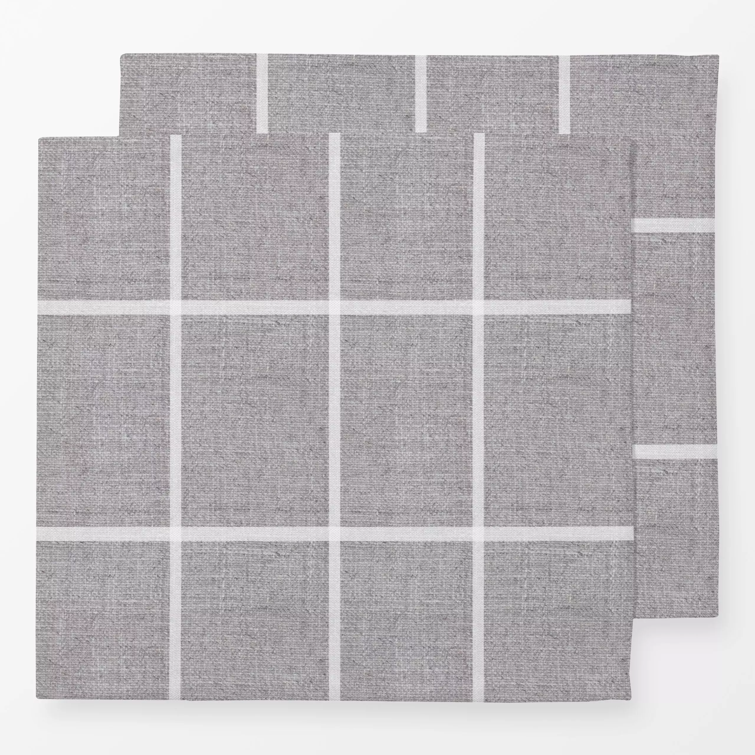 Servietten Großes Karo grau - Symbole & Muster - von „Alisa Knöß“; minimal, grau, skandinavisch, Leinen, grid, Karo, Nordic,...