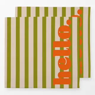 Servietten Stripes-Hello-green