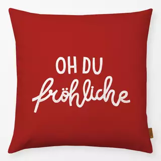 Kissen Oh du Fröhliche Rot