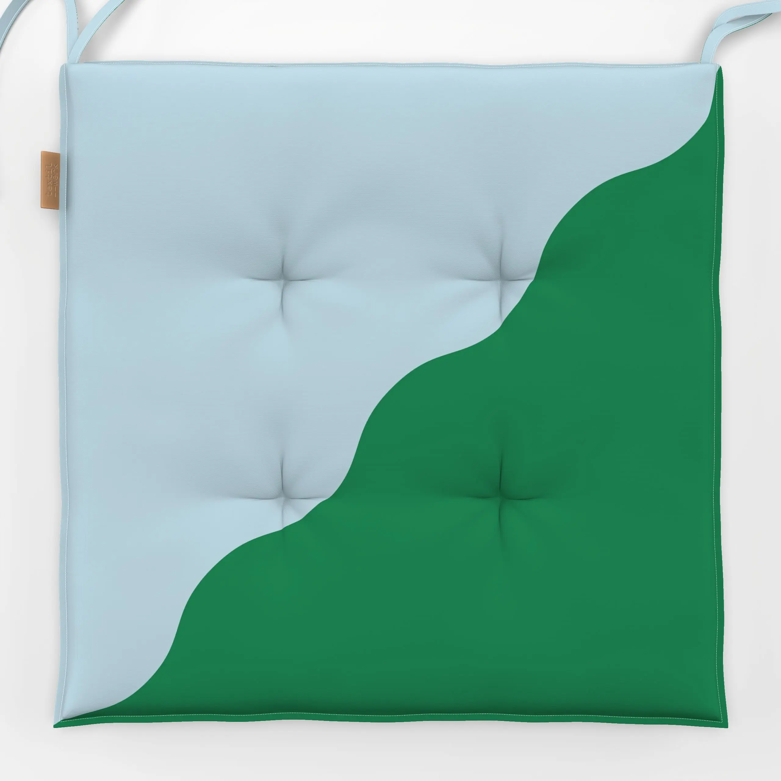 Sitzkissen Colour Block Wave Blau Grün - Natur & Landschaft, Sommer, Symbole & Muster - von „Maren Gross "; wellen, Geschenk...