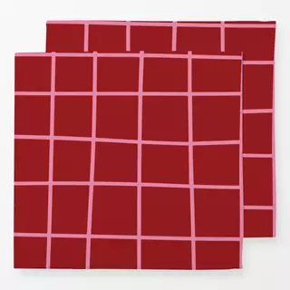 Servietten Wavy Checks Red