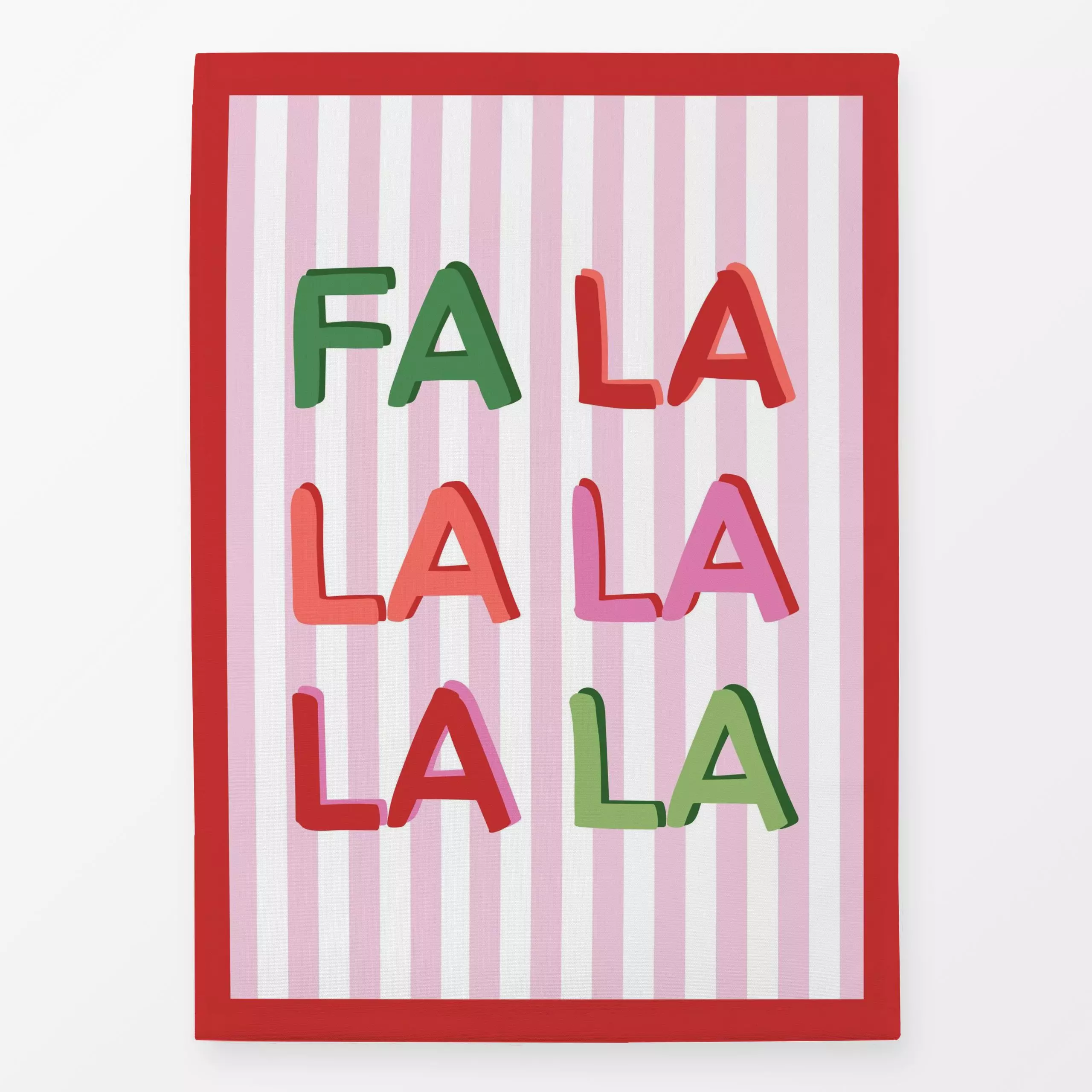 Geschirrtücher Falala - Sprüche & Schriftzüge, Weihnachten - von „Vivian Hasenclever"; rosa, Weihnachten, Kinderzimmer, rot,...