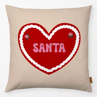 Kissen Lebkuchenherz Rot Santa