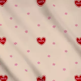 Meterware Lebkuchenherz Rot Santa