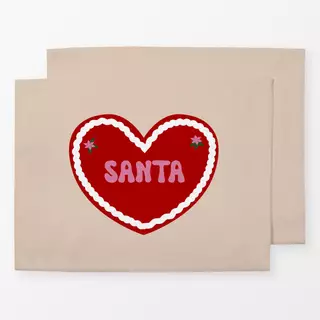 Tischset Lebkuchenherz Rot Santa