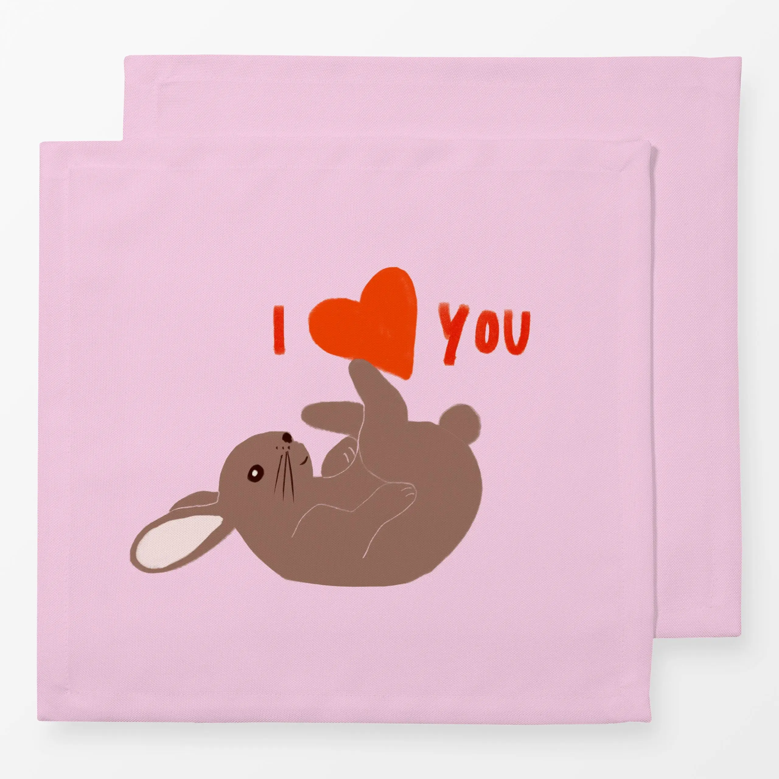 Servietten Hase I love you - Frühling, Liebe, Romantik & Pride, Ostern - von „Sophie Augustin Illustration"; Hase, Liebeszit...