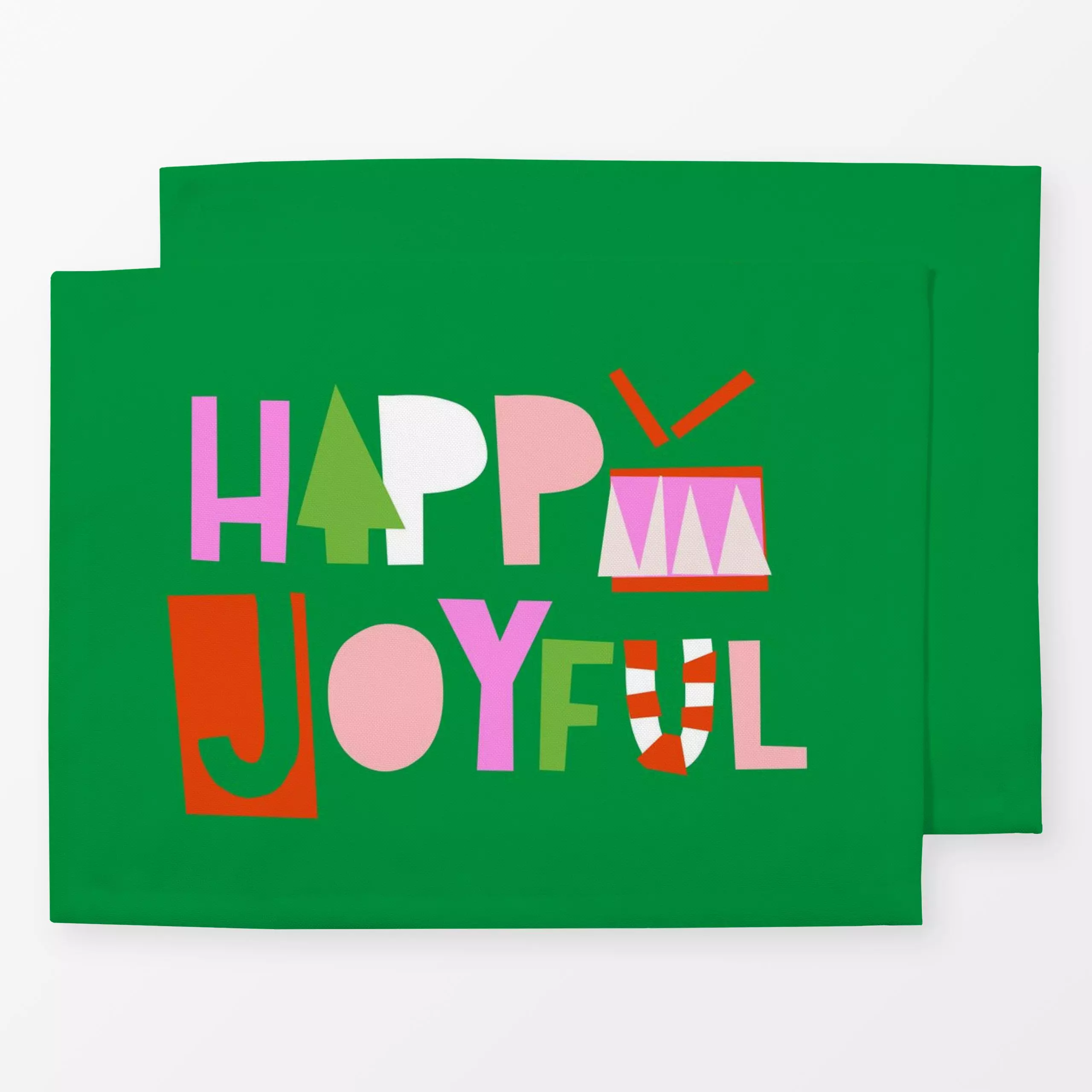 Tischset Happy Joyful Christmas - Kinderzimmer & Motive für Kinder, Sprüche & Schriftzüge, Winter - von „Lisa Jasmin Bauer";...
