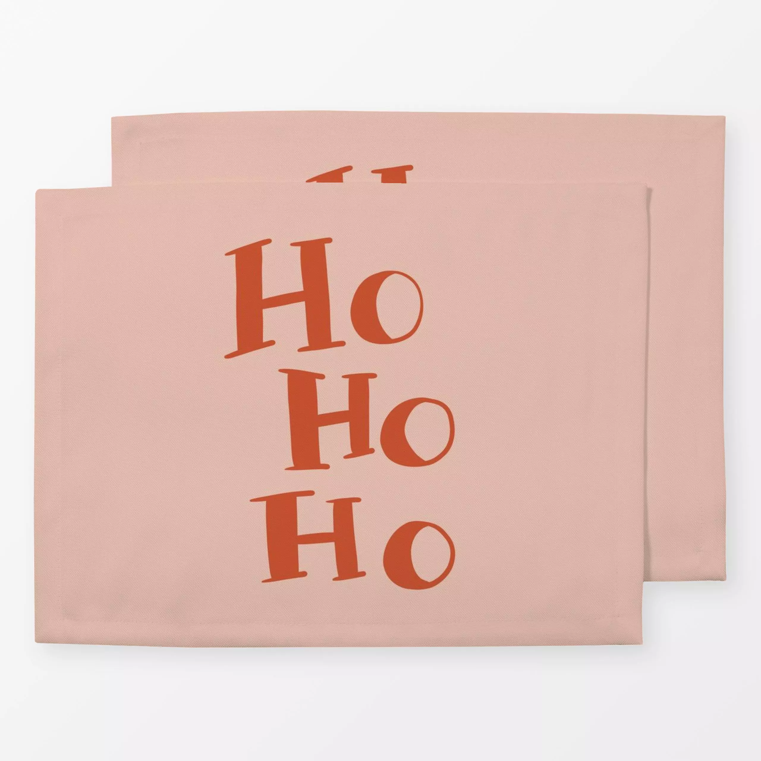 Tischset Ho Ho Ho Rosa Rot - Weihnachten, Anlässe - von „DEINKI"; Weihnachten, weihnachtlich, Weihnachtsdeko, Spruchkissen, ...