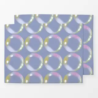 Tischset Seifenblasen Blau