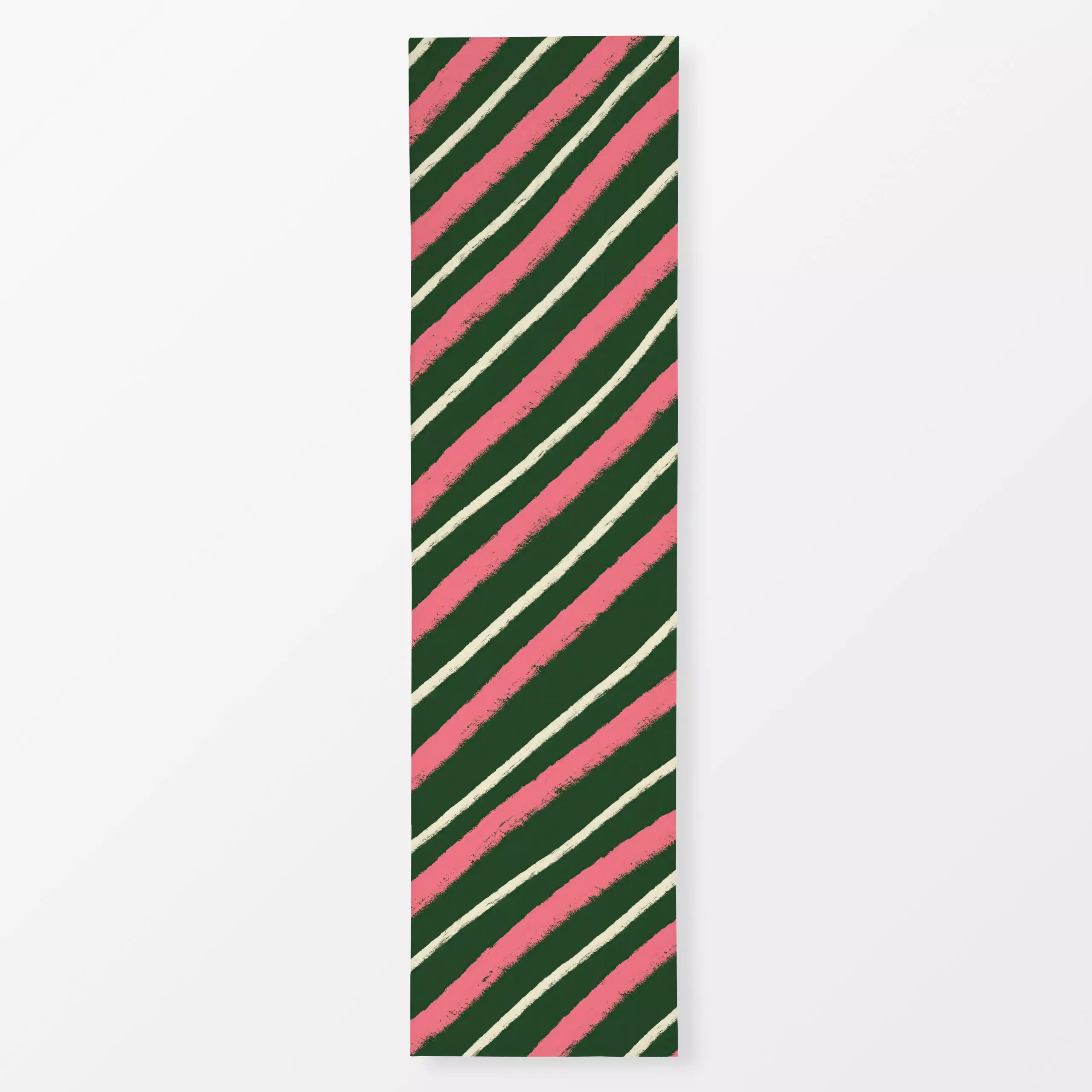 Tischläufer Streifen rosa & grün schräg - Weihnachten, Symbole & Muster - von „Studio Dolci"; Muster, Streifen, rosa, Weihna...