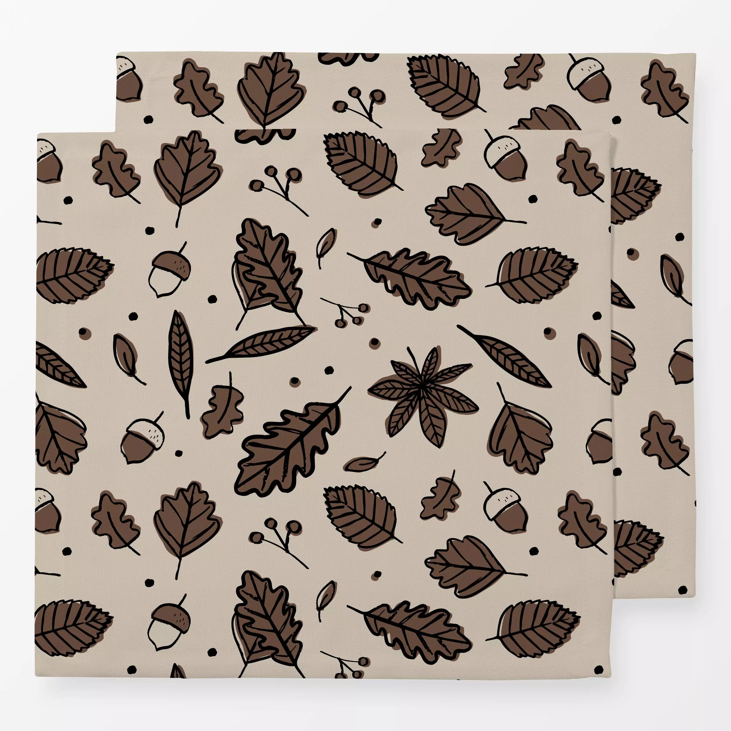 Servietten Blätter Herbst Allover braun - Blumen & Florales - von „Kruth Design"; Blätter, Laub, Wald, Braunschweig, Herbst,...