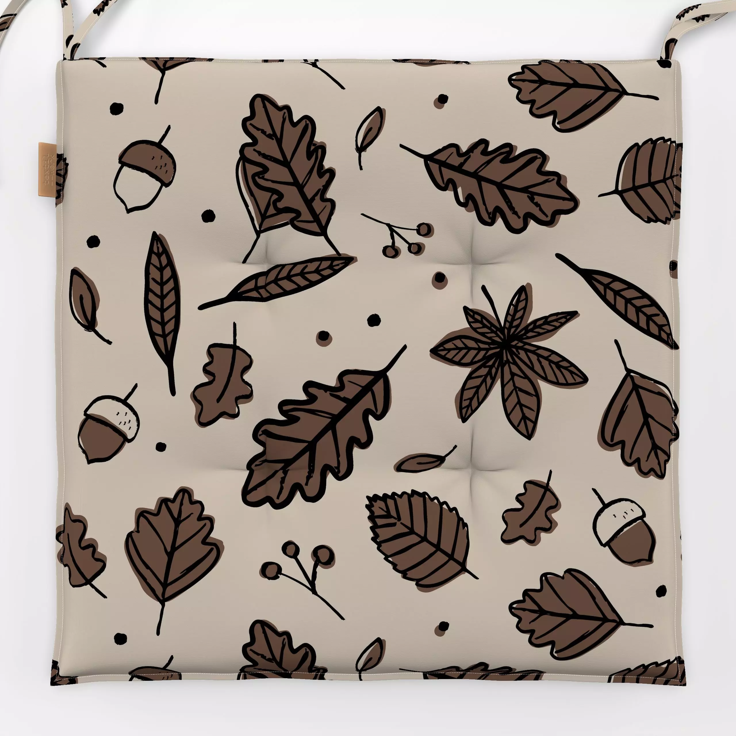 Sitzkissen Blätter Herbst Allover braun - Blumen & Florales - von „Kruth Design"; Blätter, Laub, Wald, Braunschweig, Herbst,...