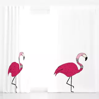 Dekovorhang Pink Flamingo