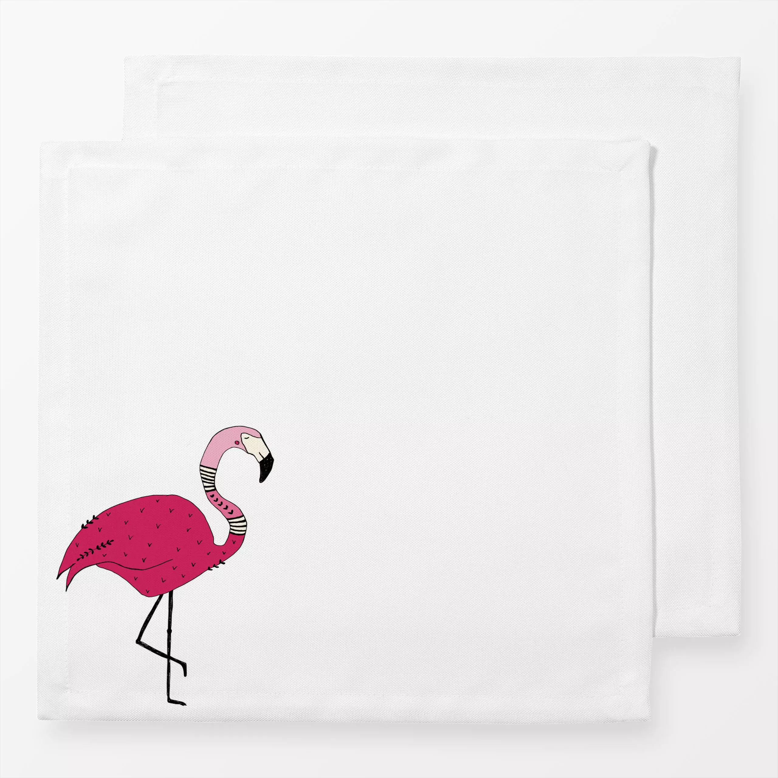 Servietten Pink Flamingo - Liebe, Romantik & Pride, Sommer - von „MIAO"; Illustration, Kinder, skandinavisch, Retro, Sommerb...