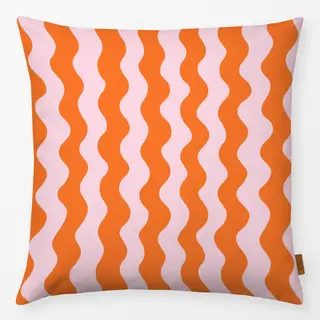 Kissen Wavy Pink And Orange Pattern